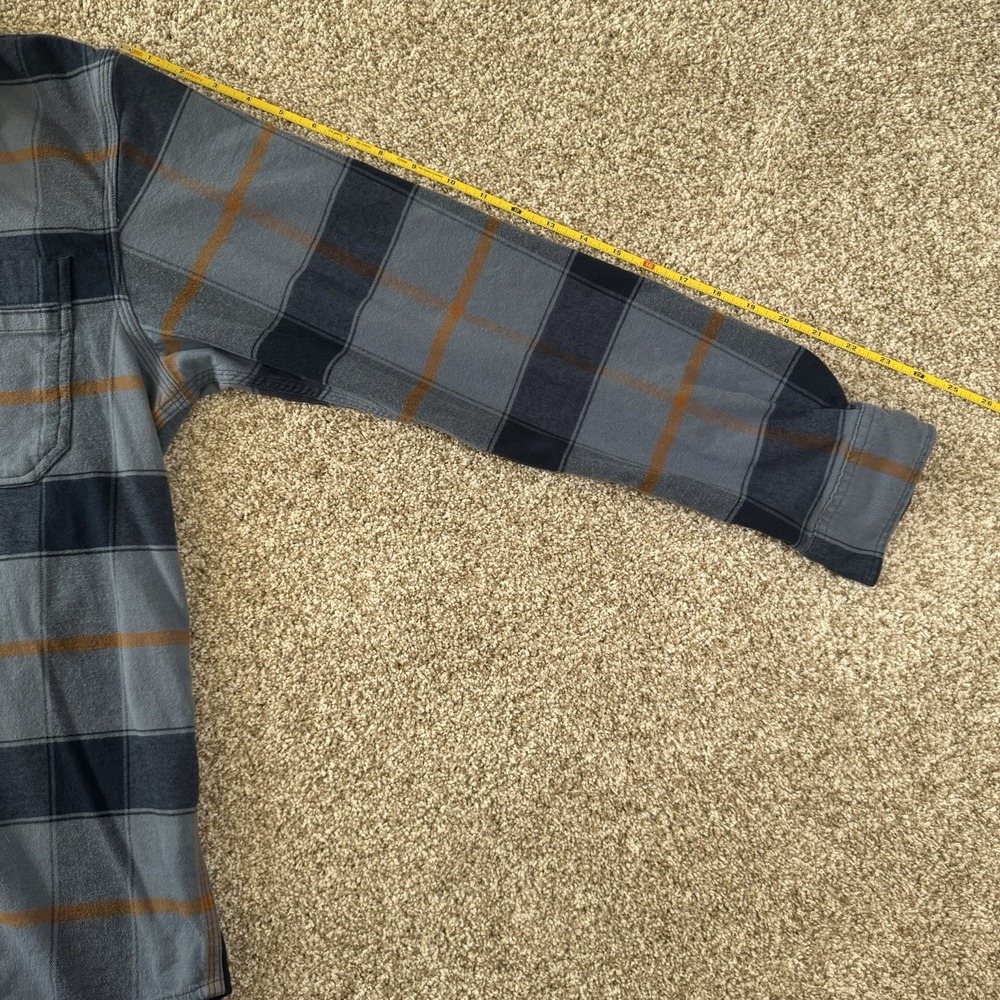 Carthart Size M Rugged Flex Blue Plaid L/S Lightweight Flannel Button Down Top - Picture 8 of 11